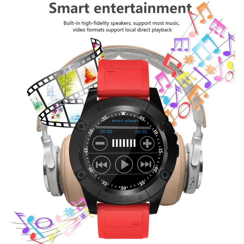 Смарт-часы Спортивный Трек Водонепроницаемый Фитнес-циферблат вызов Smartwatch Passo метр камера sim-карта