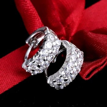 

LISM 925 Sterling Silver Jewelry Crystal Single Row AAA CZ Z Stud Earrings For Women Earings Sterling Silver Earrings Jewelry