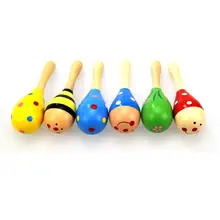 Toy Rattles Sand-Hammer Shaker Wooden Maraca Musical-Party-Favor Toddlers Baby Kids Child