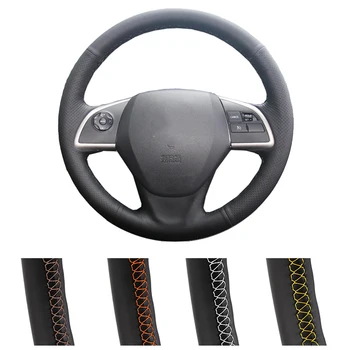 

Car Steering Wheel Cover Black Leather For Mitsubishi Outlander 2013 2014 Mirage 2014 ASX L200