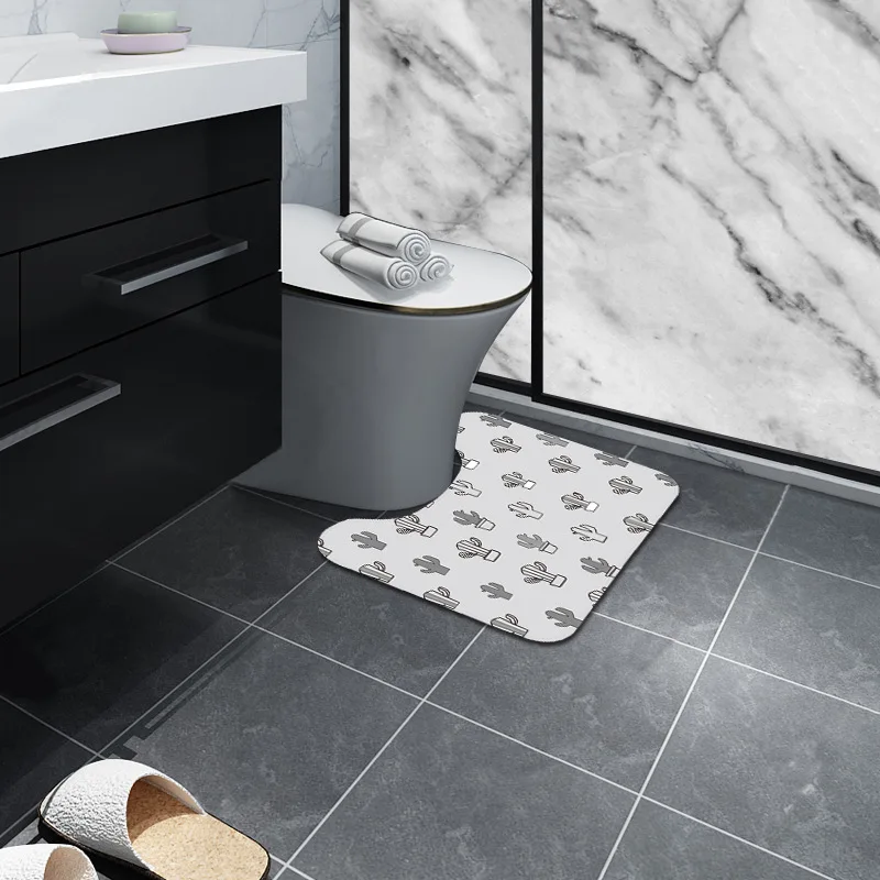 Простая Туалетная подставка под тарелку в Корейском стиле u-образная подставка для ванной комнаты коврик для туалета водопоглощающий коврик машинная стирка
