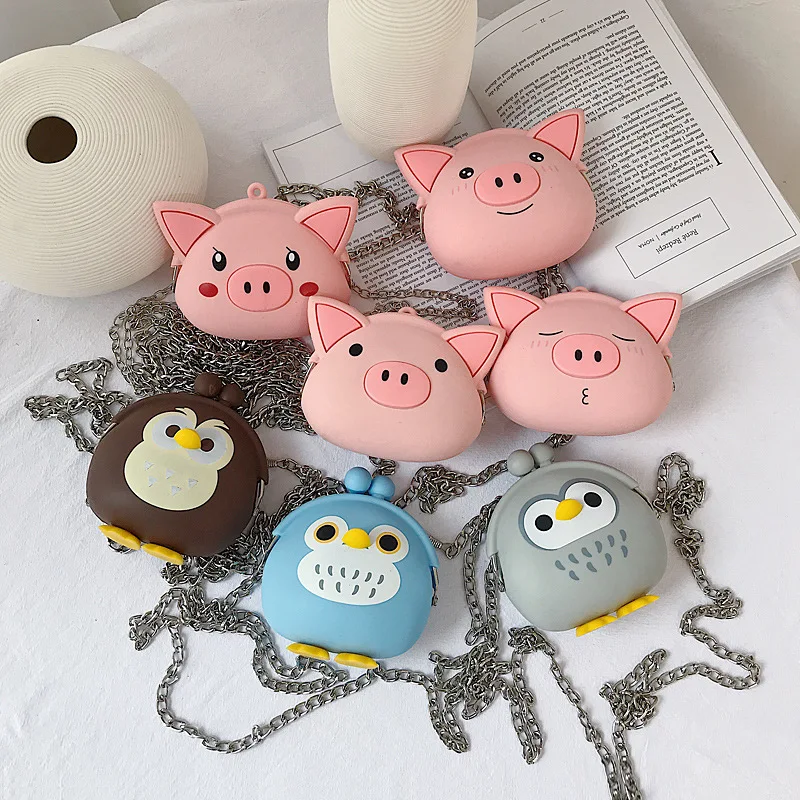 

Cute Handbag Women's 2019 New Style Cartoon Soft Silicone kou hong bao INS GIRL'S Chain Crossbody Bag