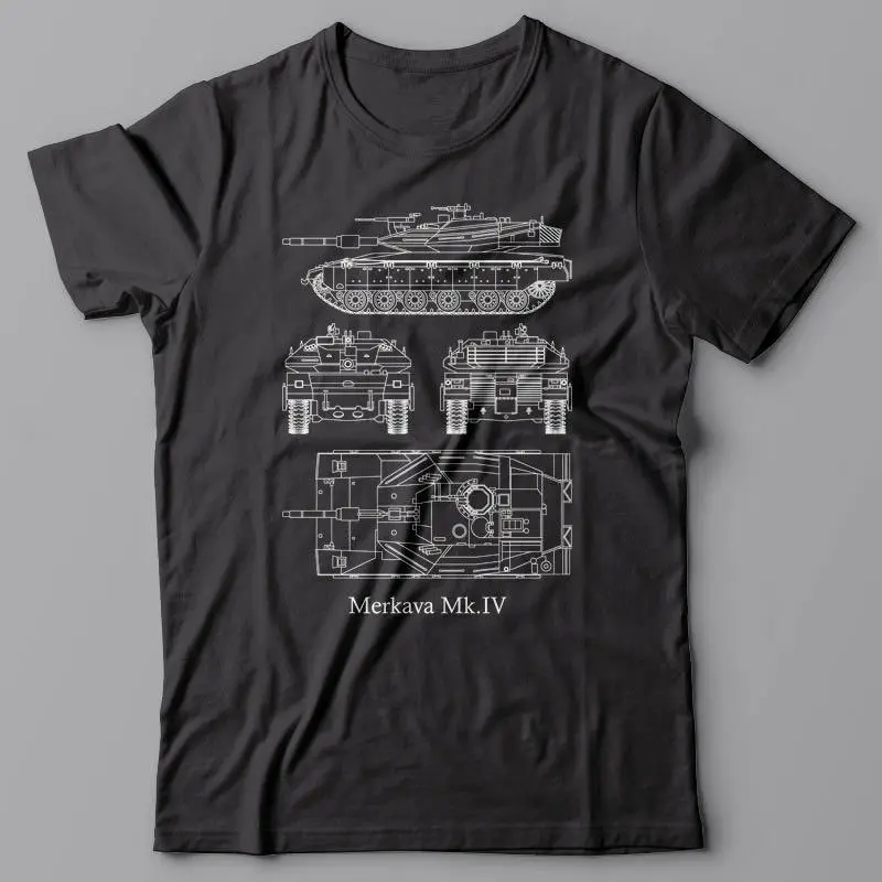 2019 New Print T Shirt Mens Short Sleeve Hot Battle Tank Merkava Mk-Iv - T-Shirt Military Israel Army World of Tanks Shirts |