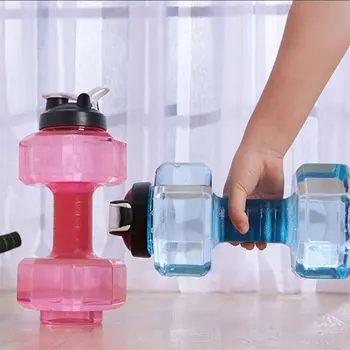 

2.5L Fitness Dumbbell Sport Bottle Plastic High Capacity Water Drinking Kettle Portable Outdoor Travel Protein Shaker Drinkware
