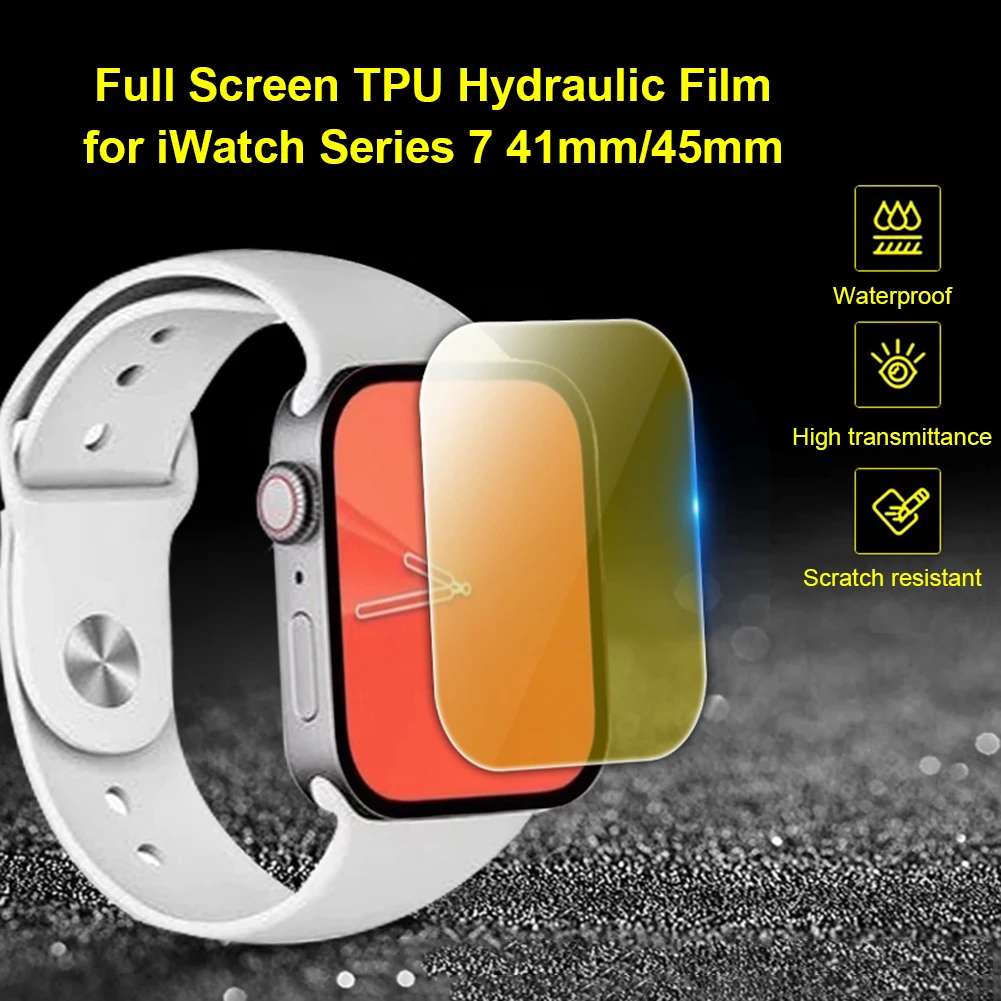 Screen Protector for Apple Watch iWatch 7 41mm 45mm Cover Full TPU
