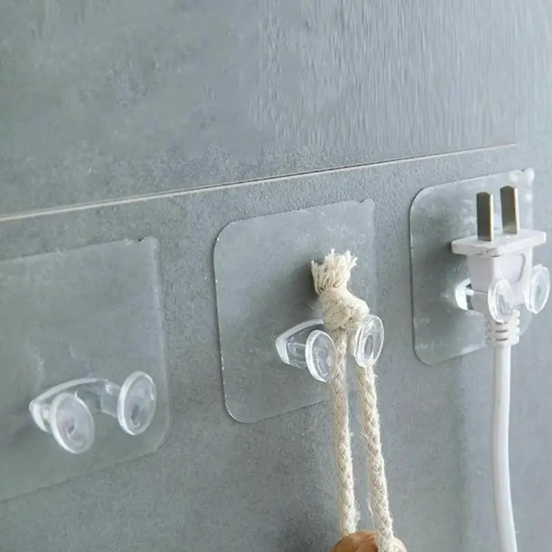 

5pcs Strong Adhesive Hook Power Plug Socket Hanger Holder Wall Mounted Self Sticky Hooks Multi-function Wall Storage Hooks