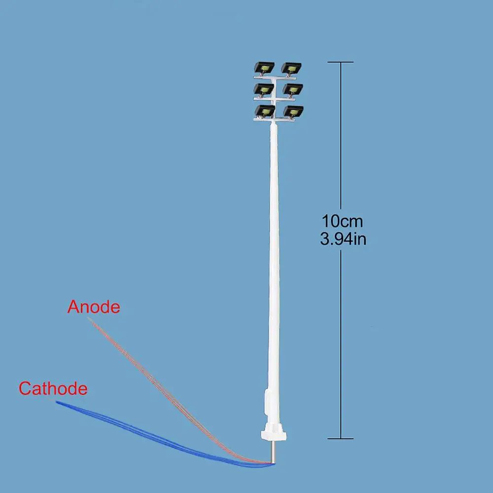 2 шт N масштаб Плаза ламповый пост 1:150 игровая площадка уличные фонари шесть светодиодов 10 см модель железная дорога яркий белый 12 В LSL15N