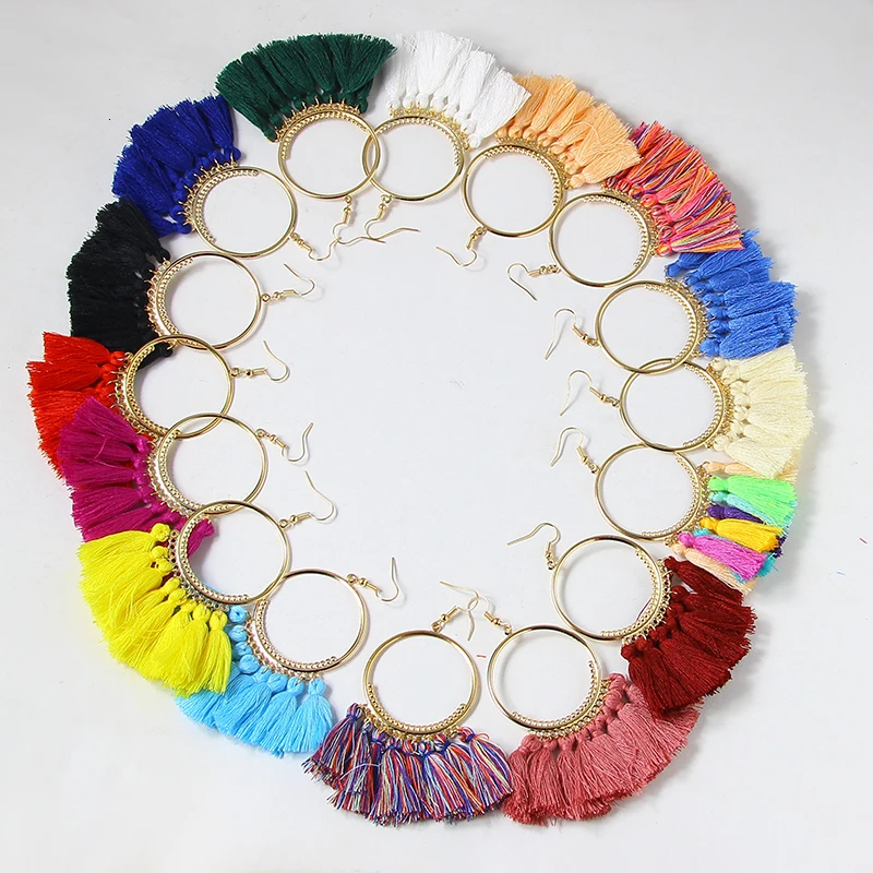 Массивные Серьги-кисточки ручной работы в стиле бохо, 20 цветов, для женщин, винтажные массивные серьги с кристаллами, подарок для мамы, жены, для рождественской вечеринки