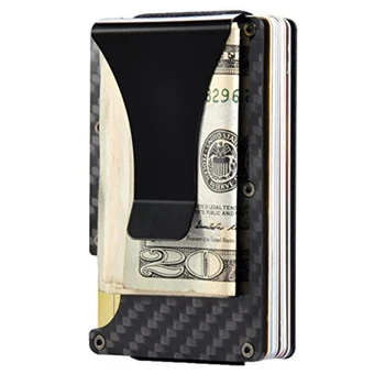 

Carbon Fiber Storage Box Business Card holder RFID Non-scan Purse Male Metal Wallet For Office Organizer Container Home Supplie