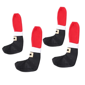 

4pcs Christmas Table Leg Covers Chair Leg Socks Furniture Feet Protector Sleeves(Red)