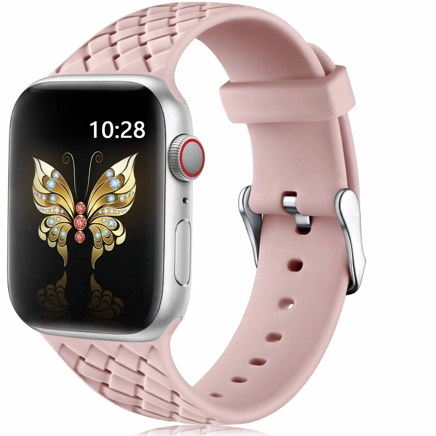 rose pink Силиконовый ремешок для apple watch 5 4 3 ремешок 44 мм 40 мм iwatch ремешок 5 42 мм 38 мм браслет pulseira correa ремешок для часов - Цвет ремешка: rose pink