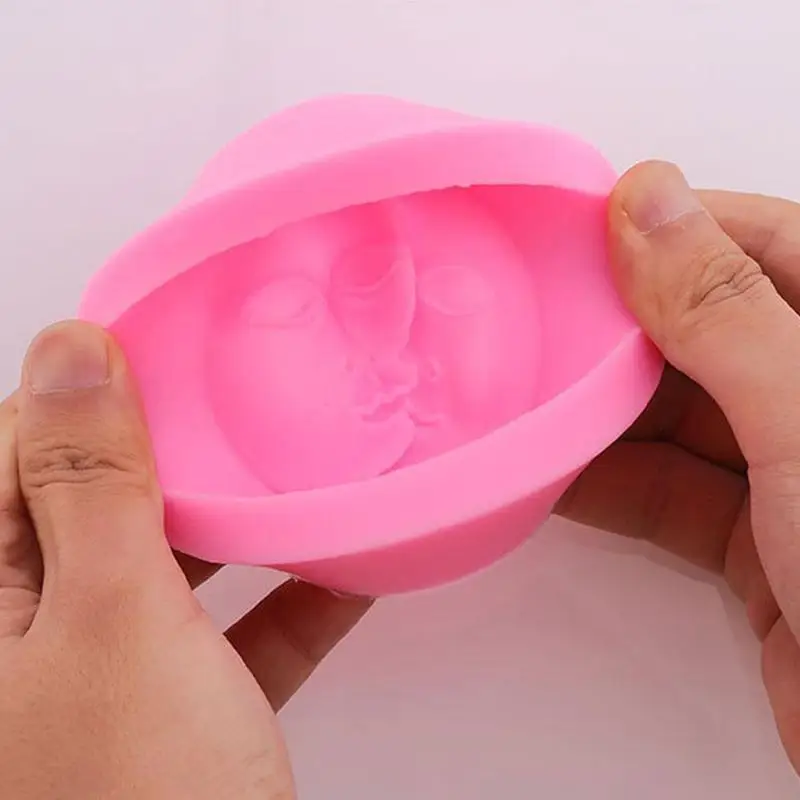 1 шт 3D солнце и луна лицо Мягкая силиконовая форма для мыла помадка торта Желе DIY