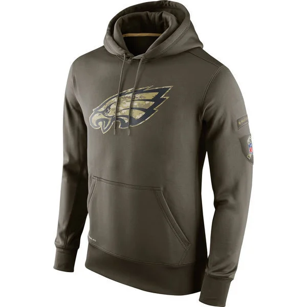 Толстовка Philadelphia Eagles Olive Salute To service KO Performance, толстовка с капюшоном для американского футбола - Цвет: 1