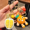 Fruit Doll Keychain Green Avocado Red Strawberry Yellow Pear Orange PVC Pendant Bag Car Keyring Girl Boy Couple Cute Trinket Gif 4