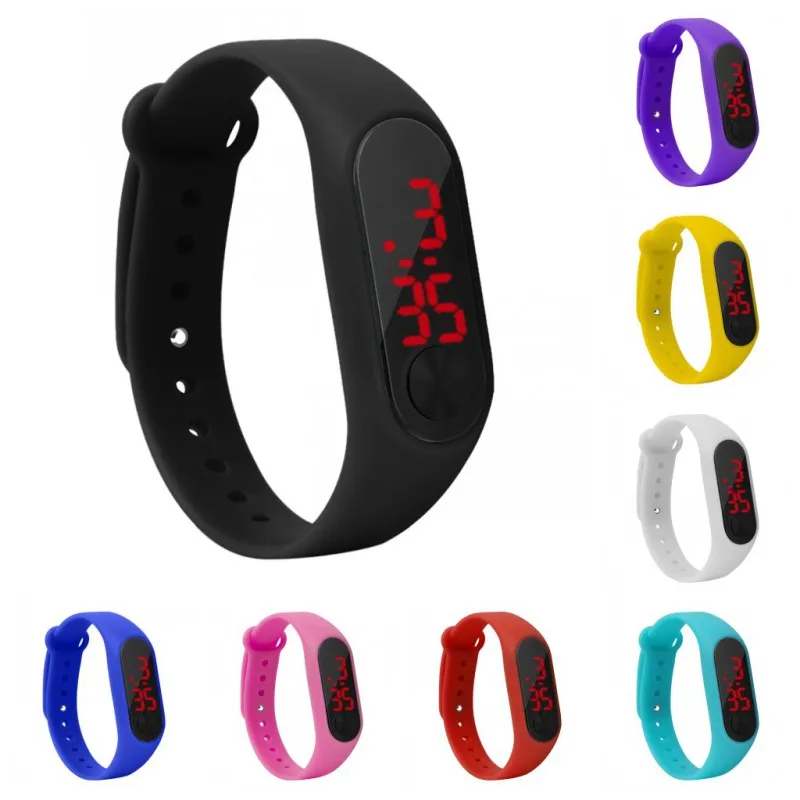 

Sports Red LED Digital Bracelet Watch Fashion Men Women Colorful Luminous Outdoor Silicone Watches Wristwatch Gifts