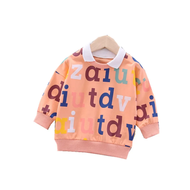 

New Spring Autumn Baby Boy Girls Clothing Children Letter Lapel T Shirt Toddler Casual Cotton Clothes Infant Kids Outing Costume