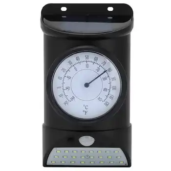 

lampe exterieur Yard Waterproof Solar 28LED Human Body Induction Light Control Wall with Thermometer for Outdoor