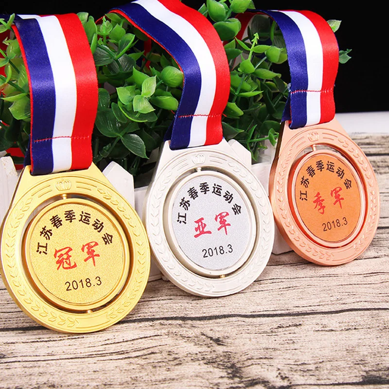 

Customized Creative Flip Medal for Children's Competition, Trophy Tag, Gold, Silver, Bronze, Award, Souvenir for Students, 10