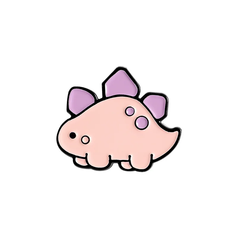 Эмалированные булавки Kawaii динозавры зеленый фиолетовый розовый динозавр