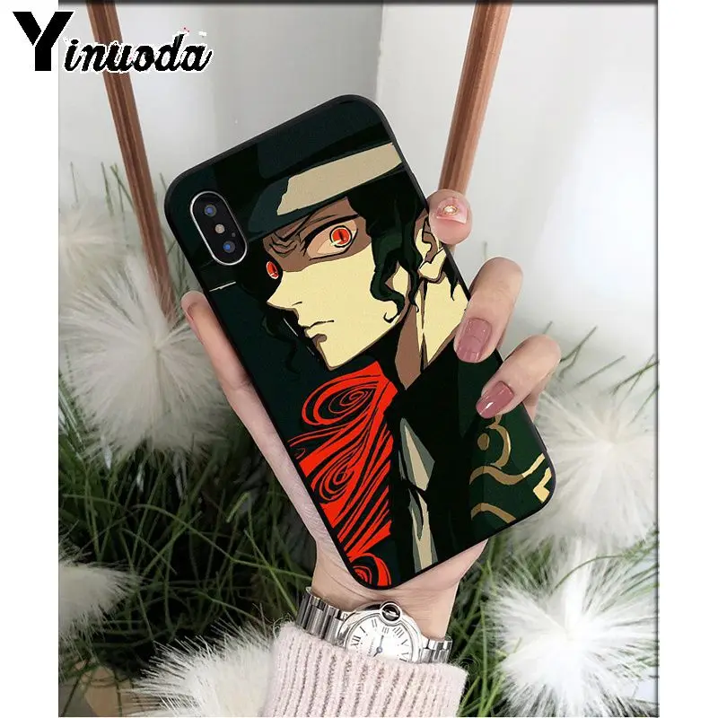 Yinuoda аниме Demon Slayer Kimetsu no Yaiba TPU мягкий черный чехол для телефона Apple iPhone 8 7 6 6S Plus X XS MAX 5 5S SE XR - Цвет: A10