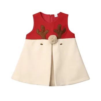 

Chriatmas Vests Newborn Baby Girls Kids Hairy Christmas Xmas Vest Antlers Tops Cotton Clothes Size 1-5Y