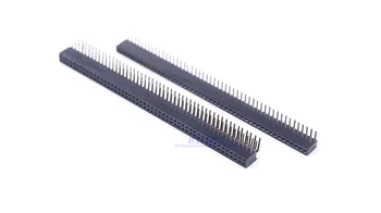 

20pcs 2x50 100 pin / 1x50 50 Pin 1.27mm Pitch Pin Header Female Socket Through Holes PCB Right Angle 4.3mm Height Insulator