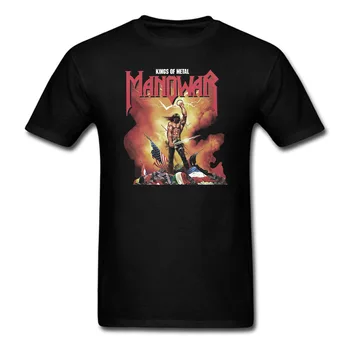 

Summer Print Manowar T shirt Hip Hop Casual Short Sleeve T Shirt Brand Clothing O Neck Punk Shirts Men Tees