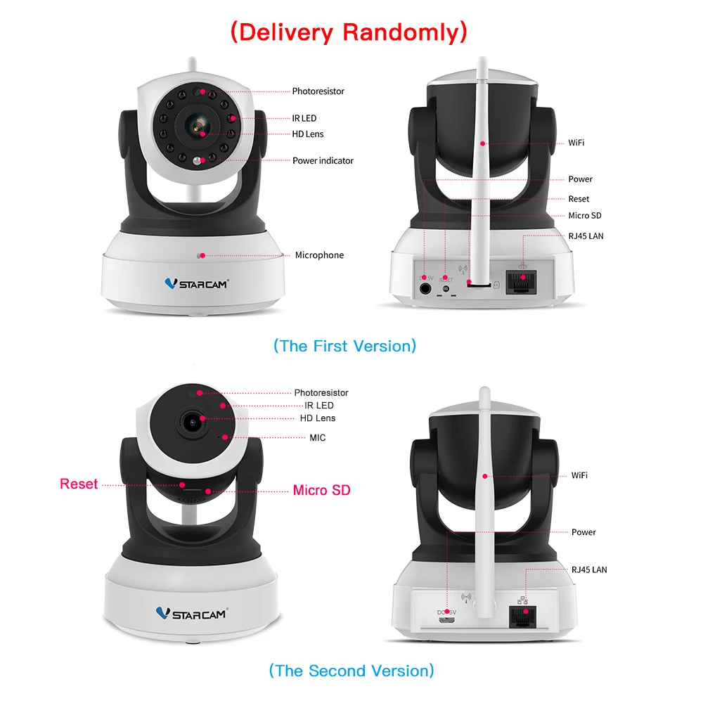 VStarcam C7824WIP Беспроводная ip-камера безопасности, Wi-Fi, IR-Cut, ночное видение, аудио запись, сеть наблюдения, внутренний детский монитор