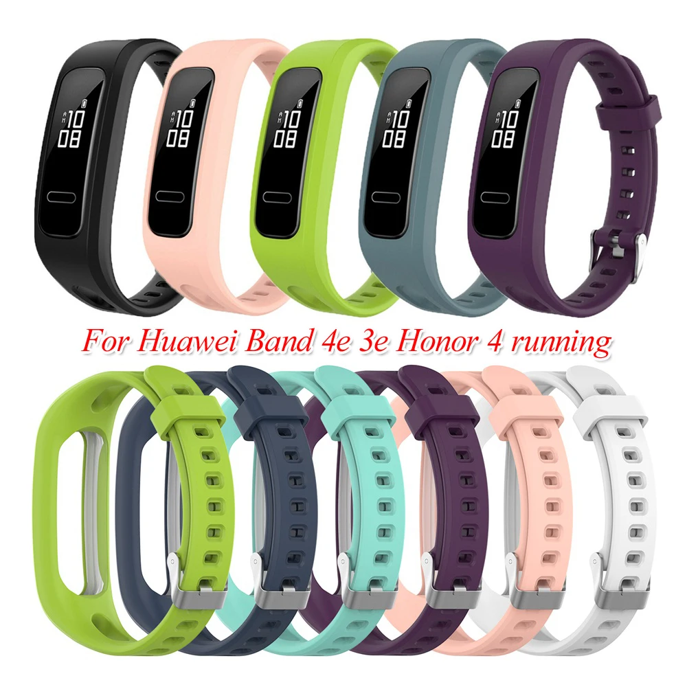 Для Huawei Band 4e 3e Honor 4 сменные часы для бега браслет пряжки силиконовый ремешок на