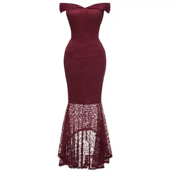 

Maxi Dress New Arrival 2019 Luxury Formal Women Plus Size Dresses Elegant Vintage Off Shoulder Backless Zipper Dress Sale Items