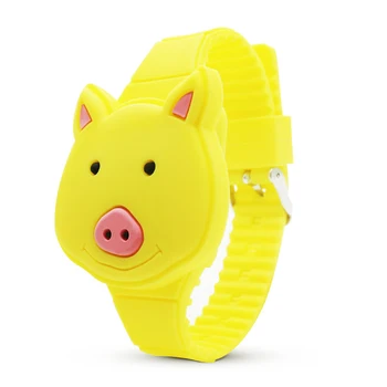 

Novelty & Gag Toys New Custom Logo Promotional gifts cartoon pig Kids red Led Touch Silicone LED Light Digital Watch