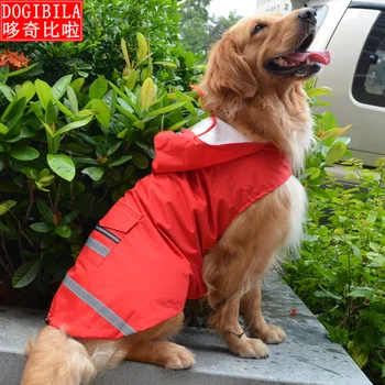 

Reflective Waterproof Windproof Golden Retriever for Pet Raincoat Labrador Large and Medium Dogs