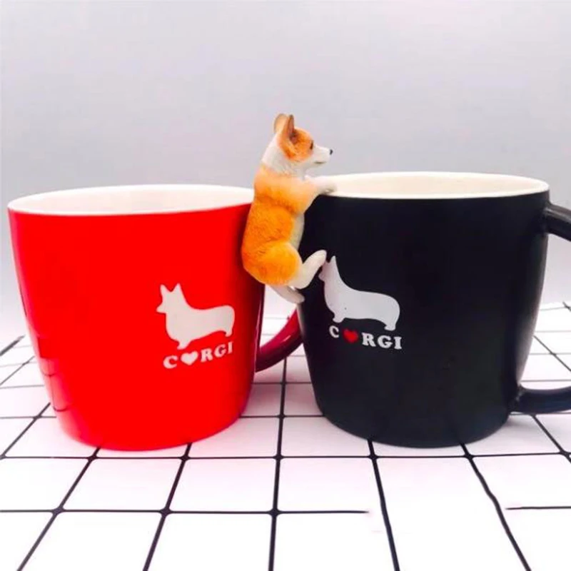 Креативная мультяшная кофейная кружка Corgi 3D объемом 350 мл собака Студенческая