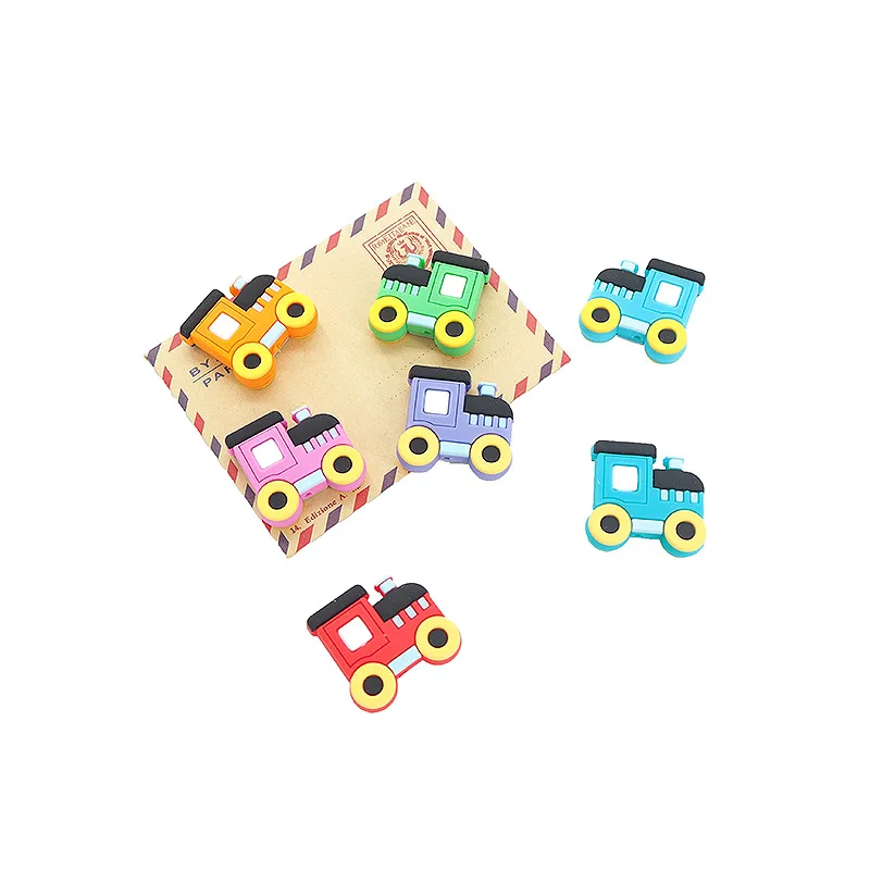 Chenkai 50PCS Silicone Train Teether Beads Baby Nursing Pacifier BPA Free DIY Soothing Pendant Bracelet Necklace Toy Accessories