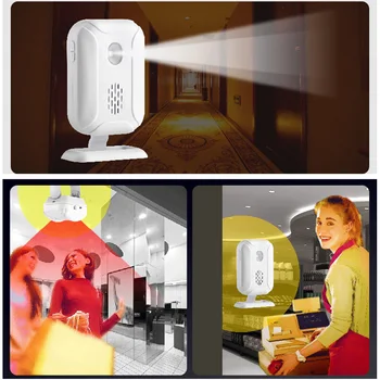 

Motion Sensor Alarm Wireless Doorbell ABS Shop Infrared Detector Night Light Entry Welcome Office Multifunctional Home PIR Hotel