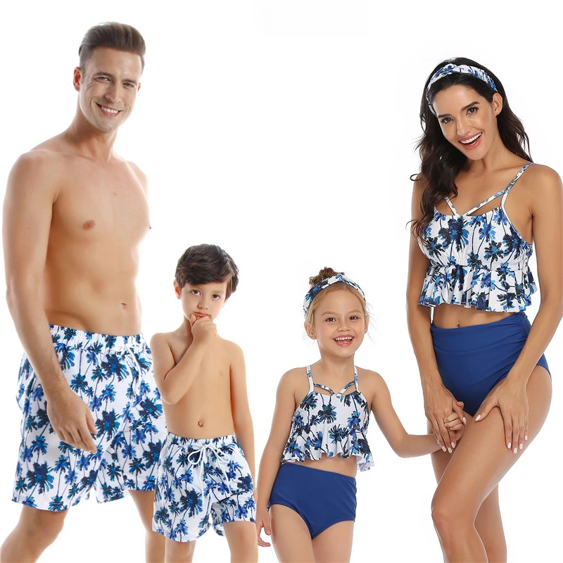 Traje de baño a juego para la familia, bañador para e hija, padre e aspecto familiar, bañadores, Bikini, ropa a juego para la familia|Trajes iguales de familia| - AliExpress