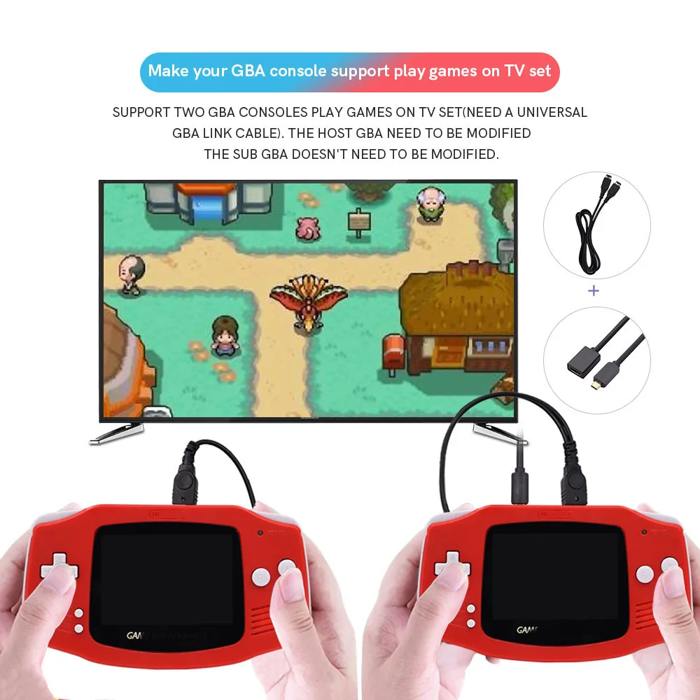 Game Boy Advance GBA HDMI 720p TV Sortie Rétroéclairage IPS Écran