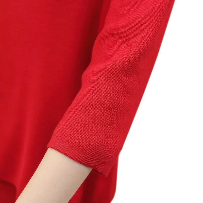 Женская трикотажная двухсекционная сумка, свитер с круглым вырезом, топы+ Однотонная юбка на шнурке, тонкий осенне-зимний комплект
