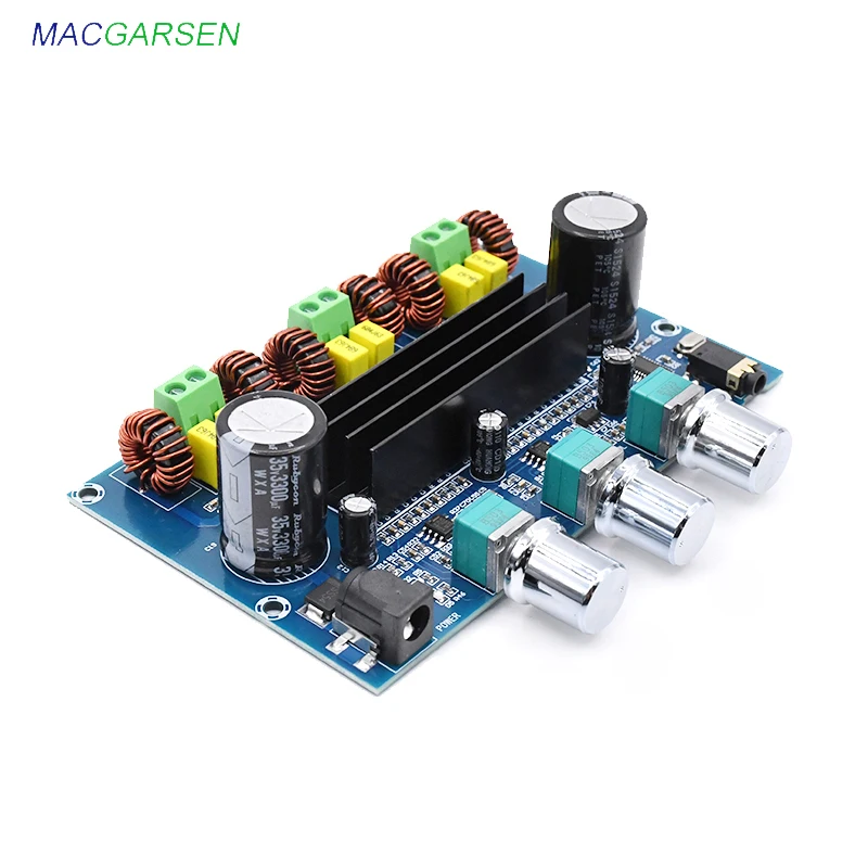 

2.1 Sound Power Amplifier Board for Speakers TPA3116D2 Audio AMP Class D Stereo Subwoofer Amplifiers 5.0 Bluetooth 100W + 50W*2