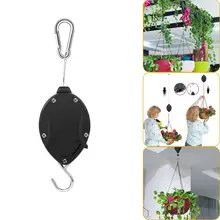 20-90 cm Retractable Hanging Basket Pull Down Hanger Pulley Garden Baskets Plant Pots Hanging Basin Retractable Hook Greenhouse