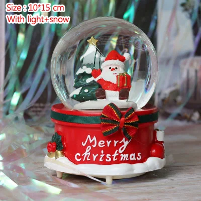 Rotating Music Box Creative Christmas Santa Claus Snow Globe Crystal Ball Christmas Decoration For Home Decoration Accssories - Цвет: A