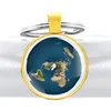 The earth is Flat Glass Cabochon Metal Pendant Key Chain Fashion Men Women Key Ring  Jewelry Gifts Keychains ► Photo 3/6