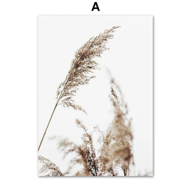 Dahlia Flower Calm Beach Golden Sunset Reed Grass Nordic Poster Wall Art Print Canvas Painting Decor Pictures For Living Room A