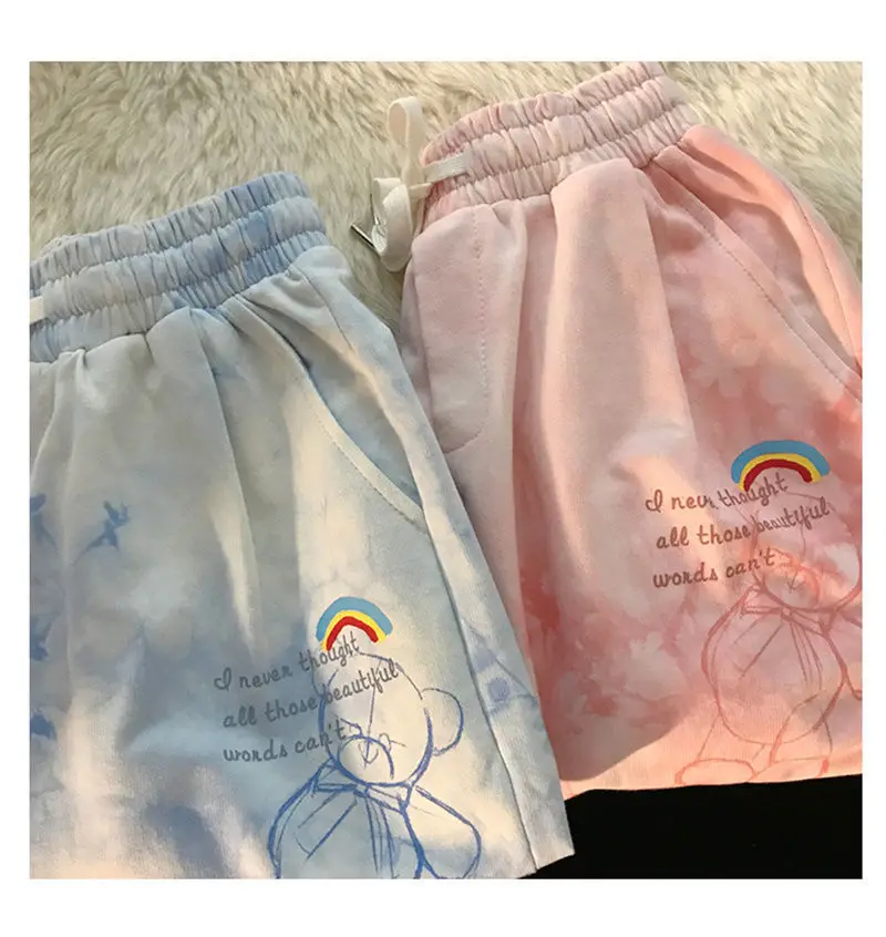 Kawaii Cute Rainbow Tie-dye Shorts - 24 - Kawaii Mix