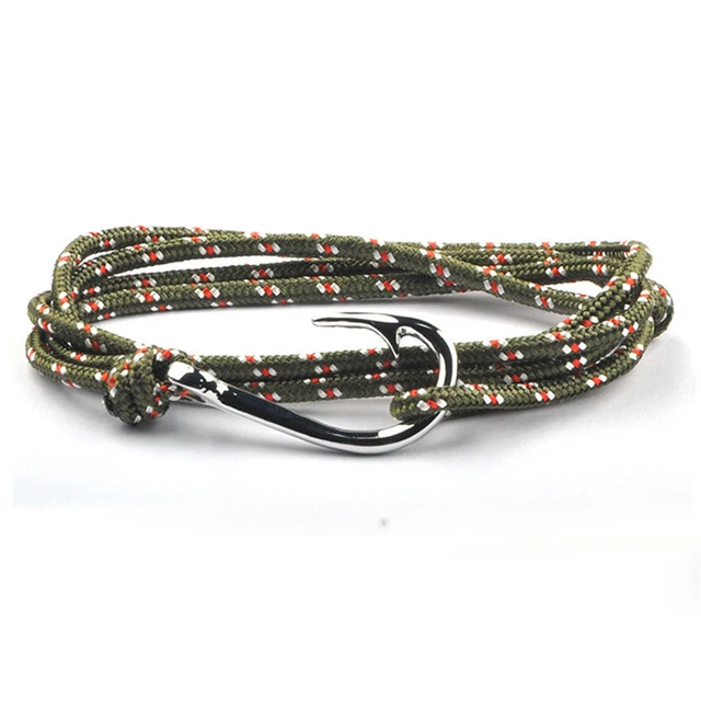 Vintage Fish Hook Bracelet Handmade Weave Rope Chain Armband Fashion  Paracord Charm Bracelets For Women Men Jewelry Gifts - AliExpress