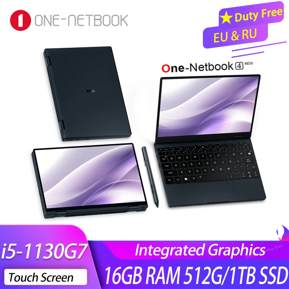 Ноутбук One-Notebook 10 1 дюйма карманный ноутбук компьютер OneMix4 нетбук Intel I5-1130G7 16 Гб ОЗУ