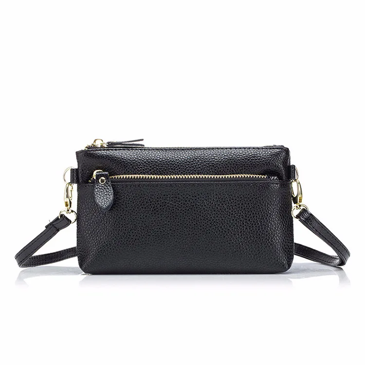 

New Style Casual Embossed Leather Genuine Leather Mid-length Female Hand Take Wallet Cool Trend Hand Shoulder Cross-body Mini Ba