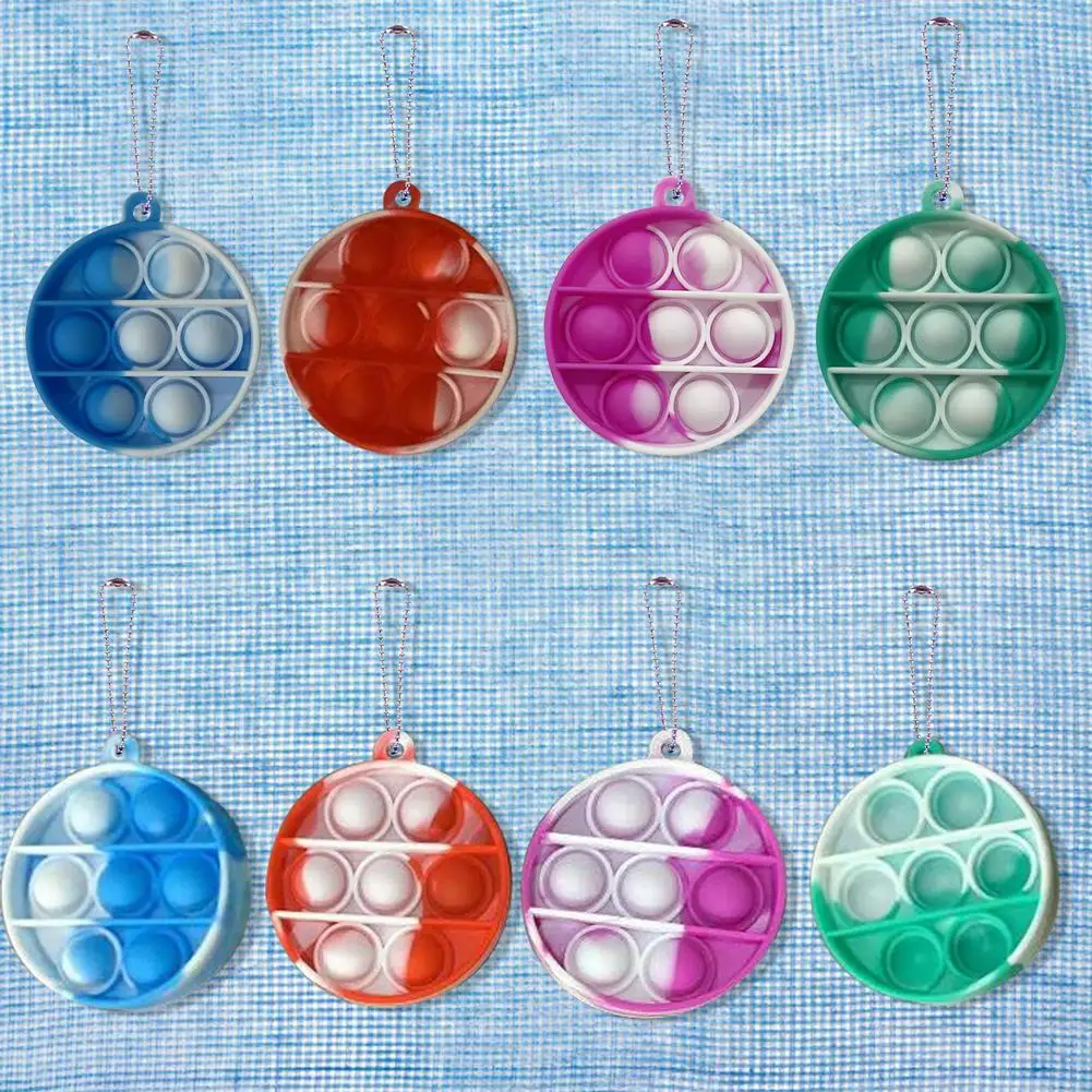 Juguete educativo de descompresión con burbujas para niños, llavero colgante, estrés, alivio sensorial, juguete para decoración, regalos