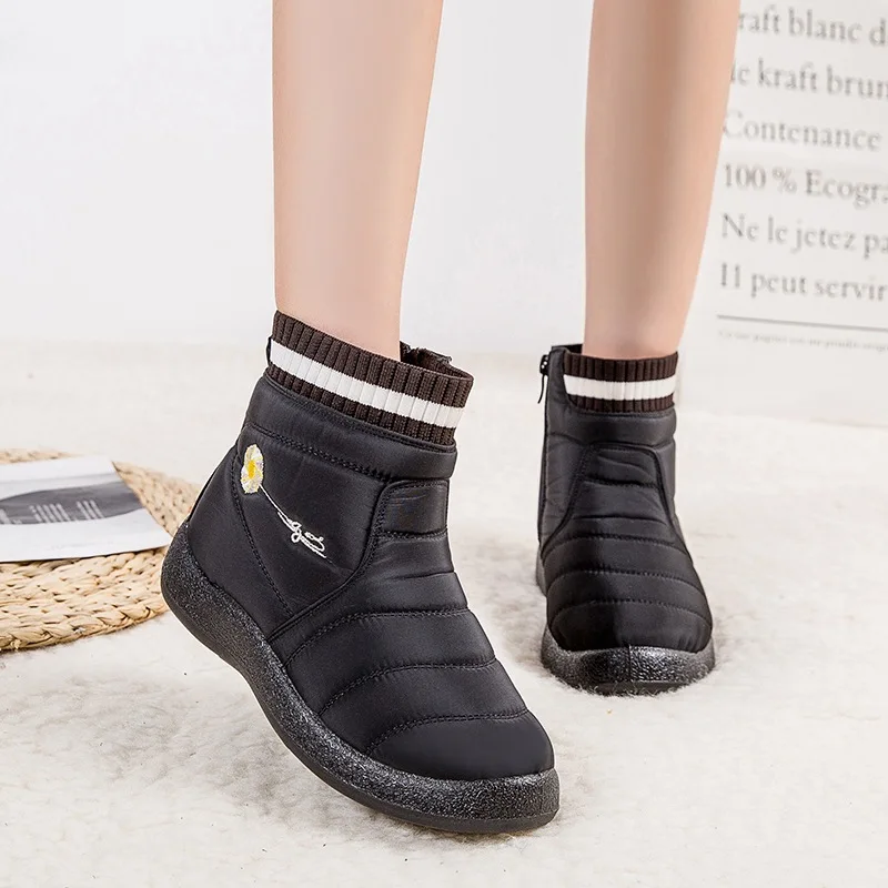 Waterproof Women Snow Boots With Plush Fashion Keep Warm Outdoor Shoes Big Kids & Adult Winter Boots Size 35-43