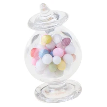 Новые Миниатюрные аксессуары, Мини Стеклянная Вазочка для конфет, моделирующая банка для хранения, модели игрушек для 1:12, кукольный домик, миниатюрный Рождественский подарок